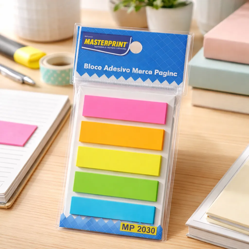 Bloco Adesivo Para Anotações Neon 5 Cores 125 Folhas Mp-2030