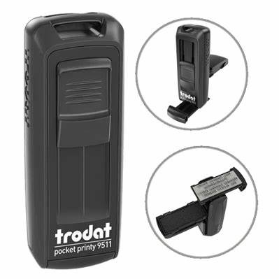 Carimbo Trodat Pocket 9511 Preto – 38x14mm